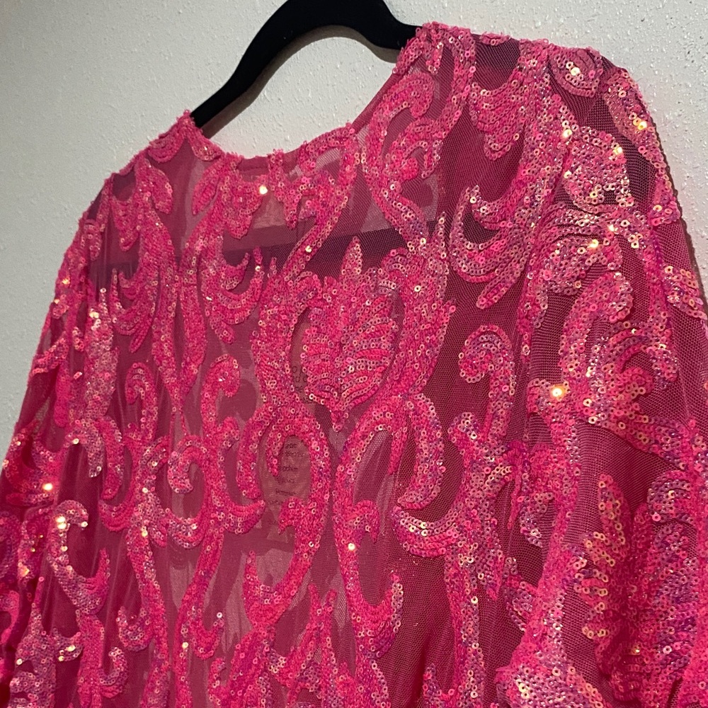 Southern Fried Chics Hot Pink Sequin Duster - Picture 10 of 10